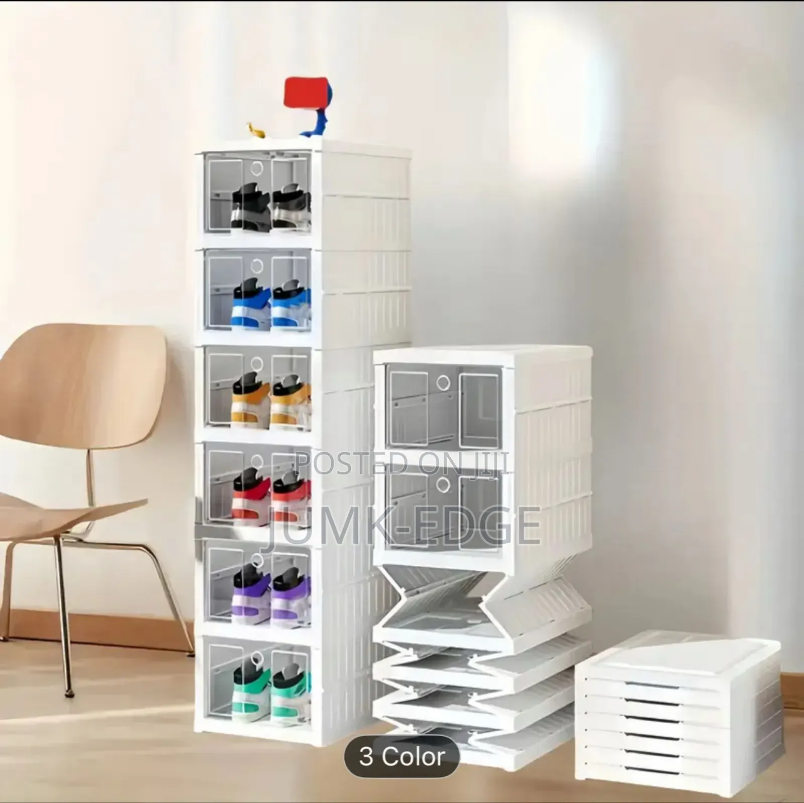 6 Layers Stackable/Foldable Shoe Box Organizer