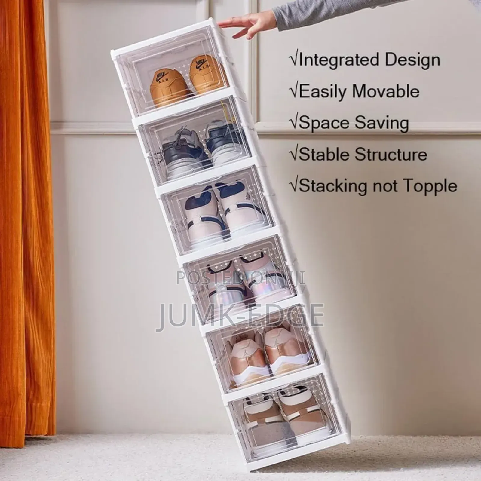 6 Layers Stackable/Foldable Shoe Box Organizer