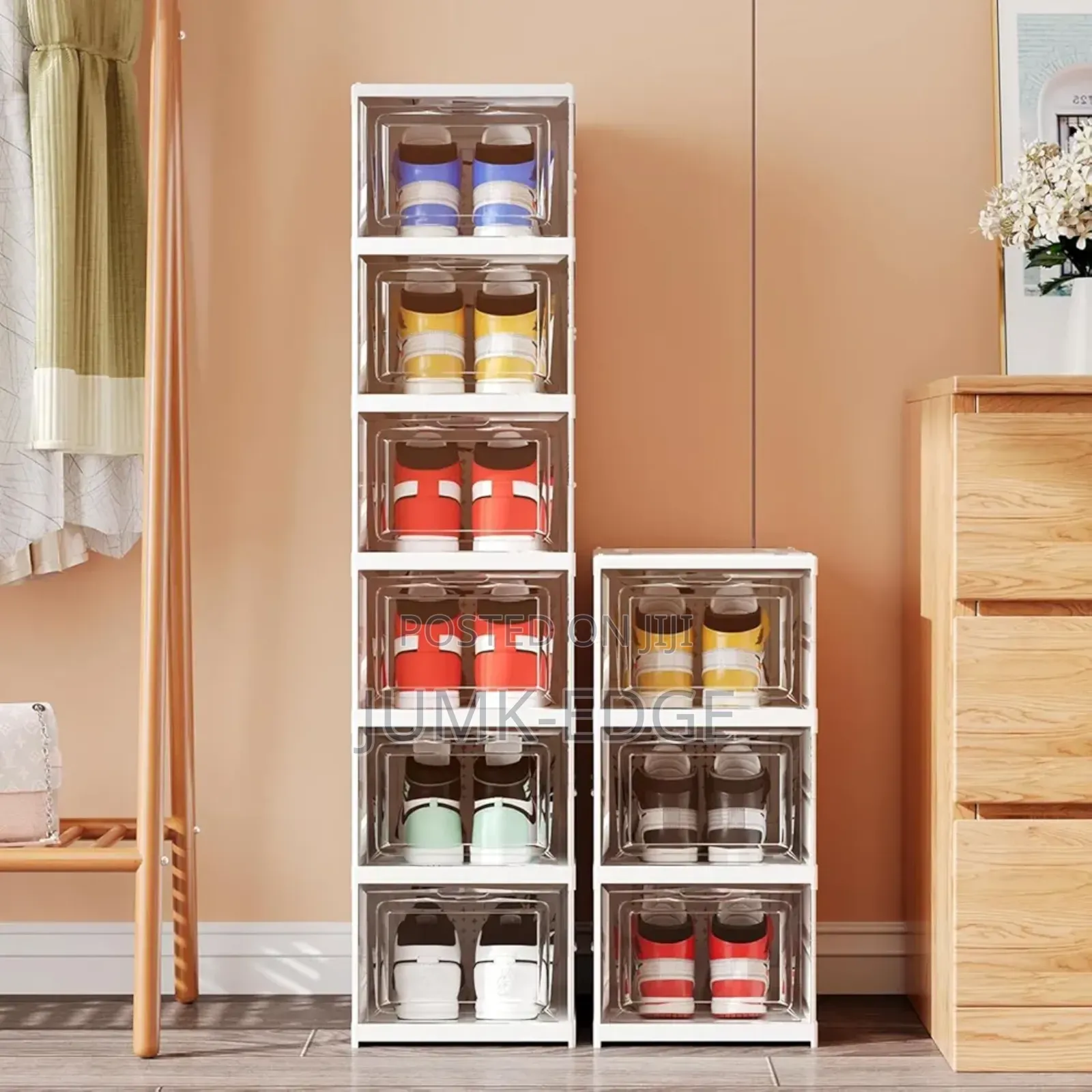 6 Layers Stackable/Foldable Shoe Box Organizer