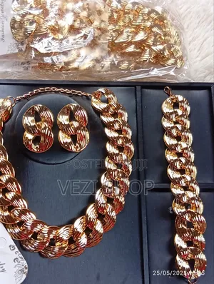 3 - Set Gold Plated Women's Acrylic Necklace Earrings Sets