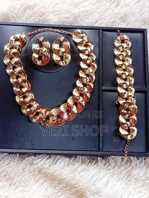 3 - Set Gold Plated Women's Acrylic Necklace Earrings Sets