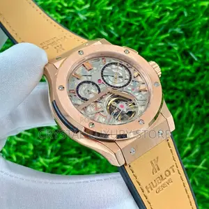 Hublot Quality Luxury Men Genuine Leather Wristwatch