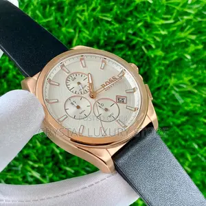 Hugo Boss Quality Luxury Men Genuine Leather Wristwatch