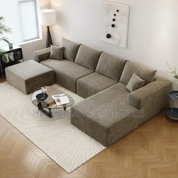 Modern U Shaped Pillow Back Sofa