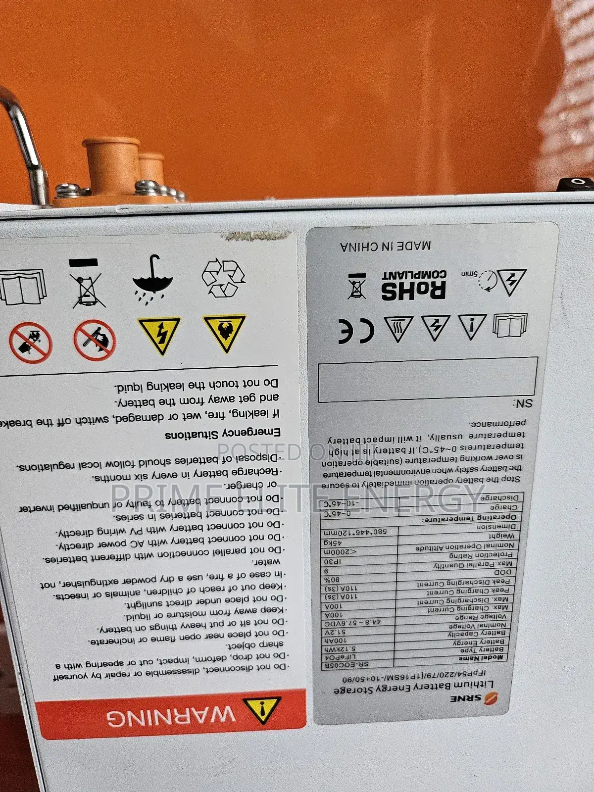 5.12kwh Srne Lithium Battery