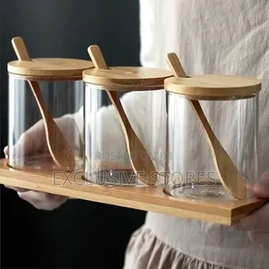 3pcs Condiment Jars Set