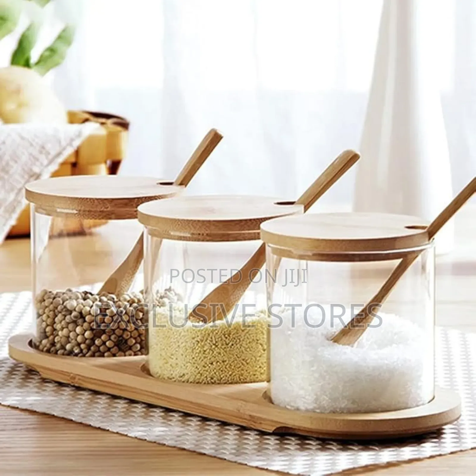 3pcs Condiment Jars Set