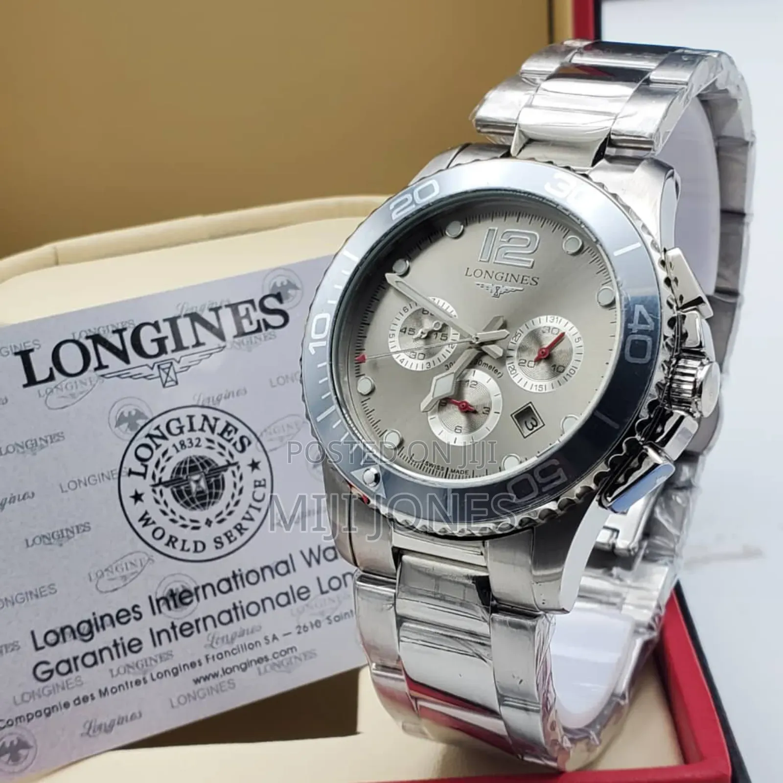 Longines Inspired Automatic Chronograph Watch - Silver Chain