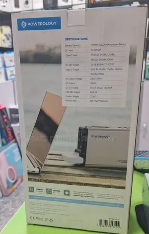 Powerology 32000mah 150w Mini Power Station With Ac Output