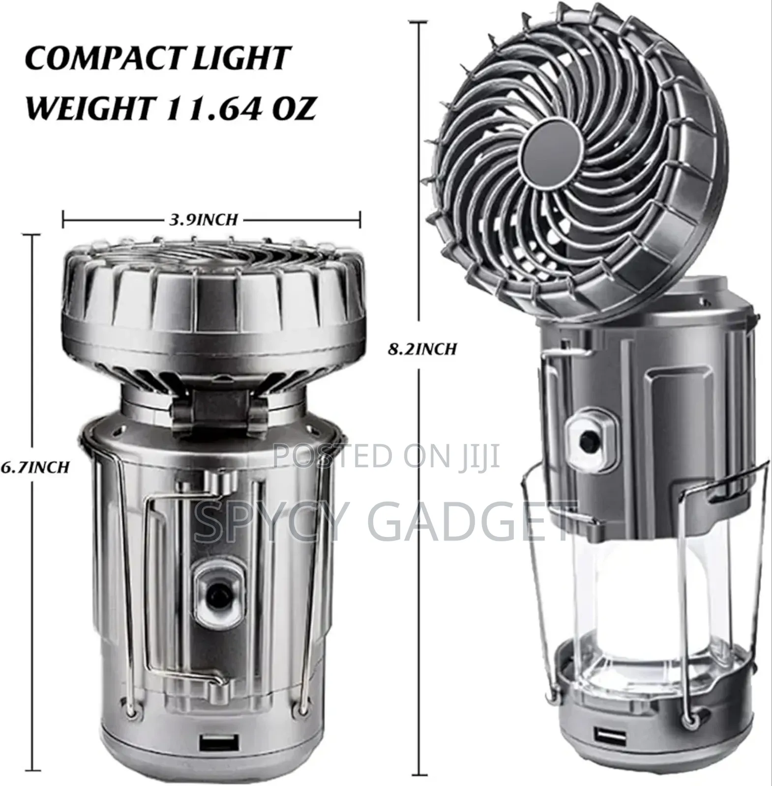Rechargeable Solar Camping Light With Fan