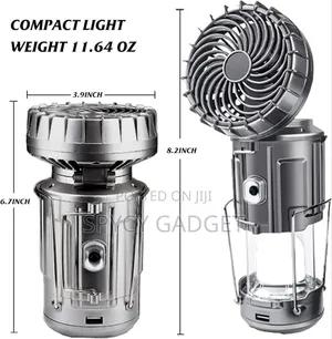 Rechargeable Solar Camping Light With Fan