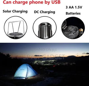 Rechargeable Solar Camping Light With Fan