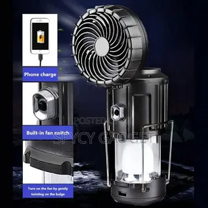 Rechargeable Solar Camping Light With Fan