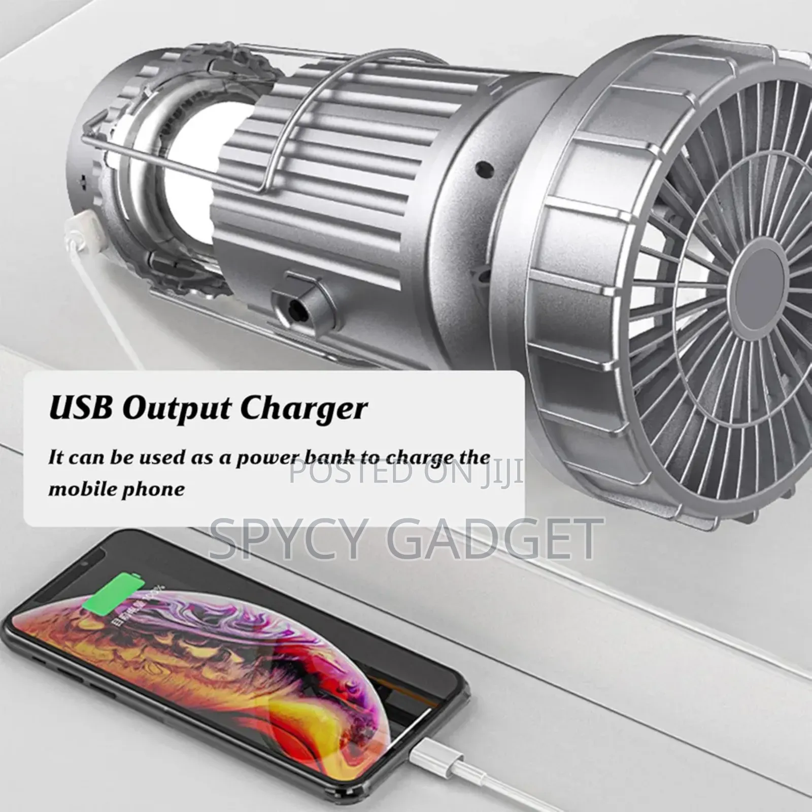 Rechargeable Solar Camping Light With Fan