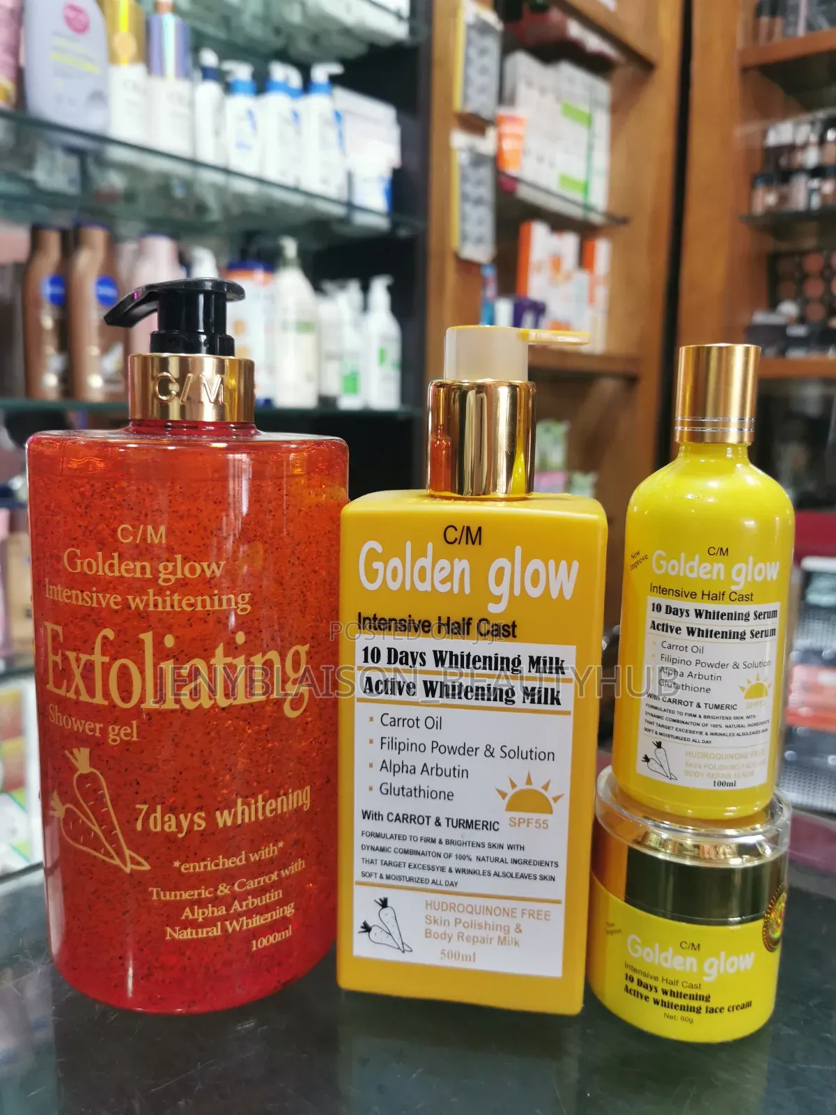 Golden Glow Complete Set (Bath, Lotion, Oil and Face Cream)