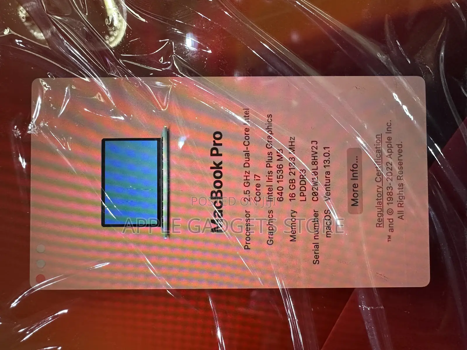 Laptop Apple MacBook Pro 2017 16GB Intel Core I7 SSD 256GB