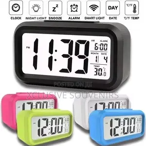 Photo - Digital Lcd Alarm Clock With Calendar Thermometer