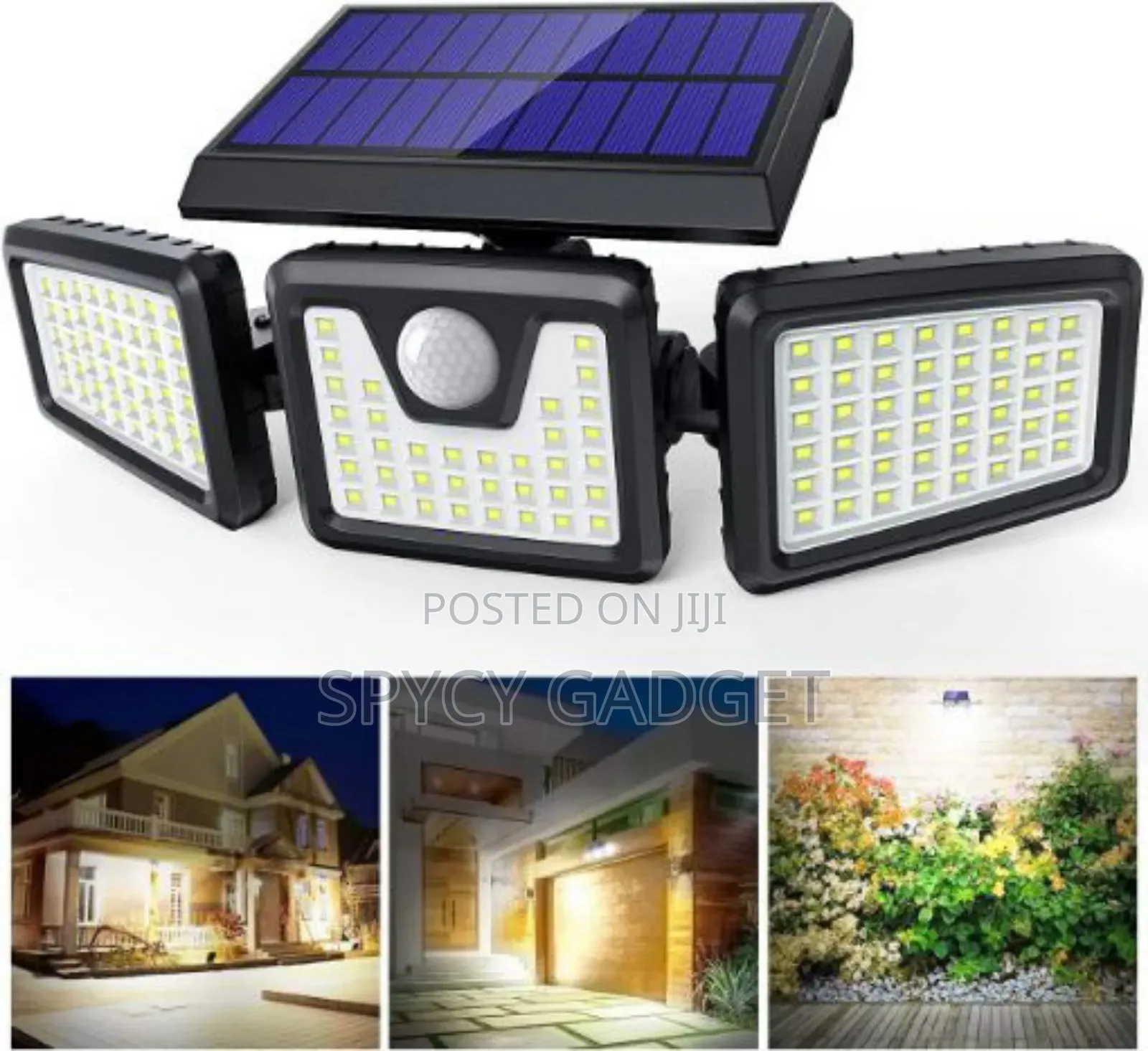 3 Heads Solar Sensor Flashlight With Remote Control