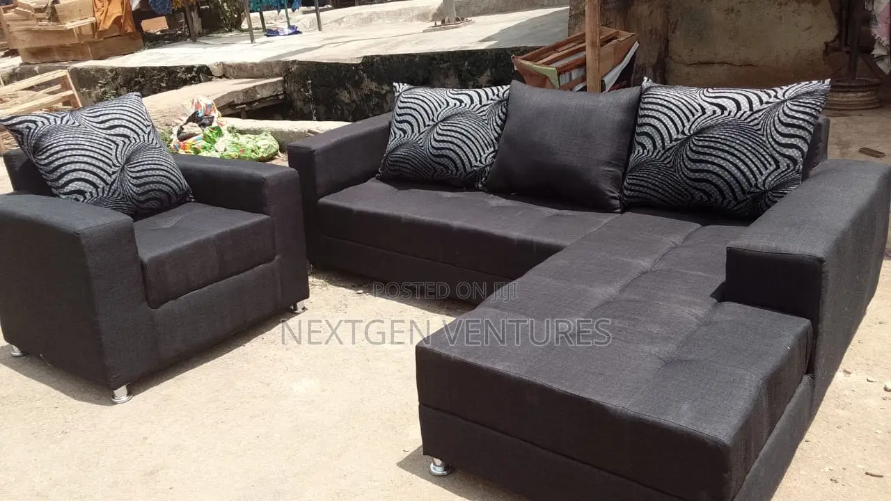 Black Couch Seater Fabric