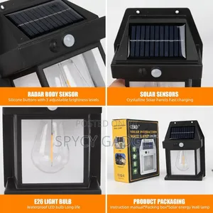 Solar Motion Sensor Led Sconce Fence Light