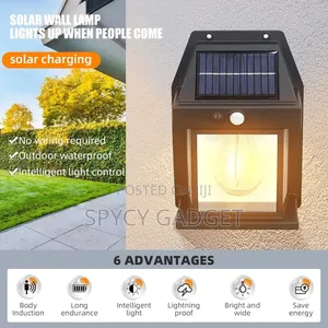 Solar Motion Sensor Led Sconce Fence Light