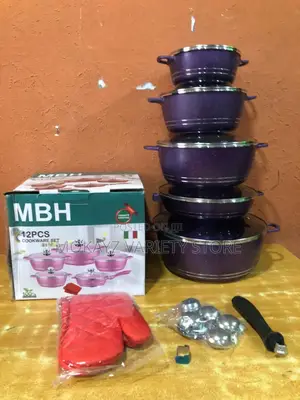 12pcs Mbh Granite Cookware/Pot Set (2 Gloves)