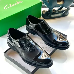 Clark Black and Brown Leather Lace Up Shoe