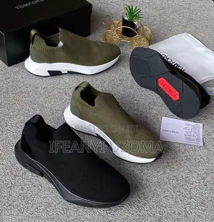 Tomford Green and Black Luxury Sneakers Shoe