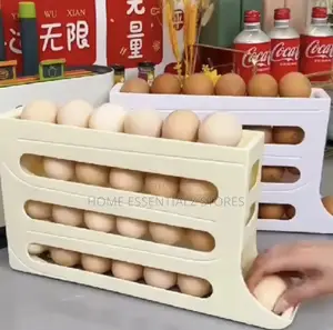 Rolling Egg Rack - Eggs Crate Storage Dispenser