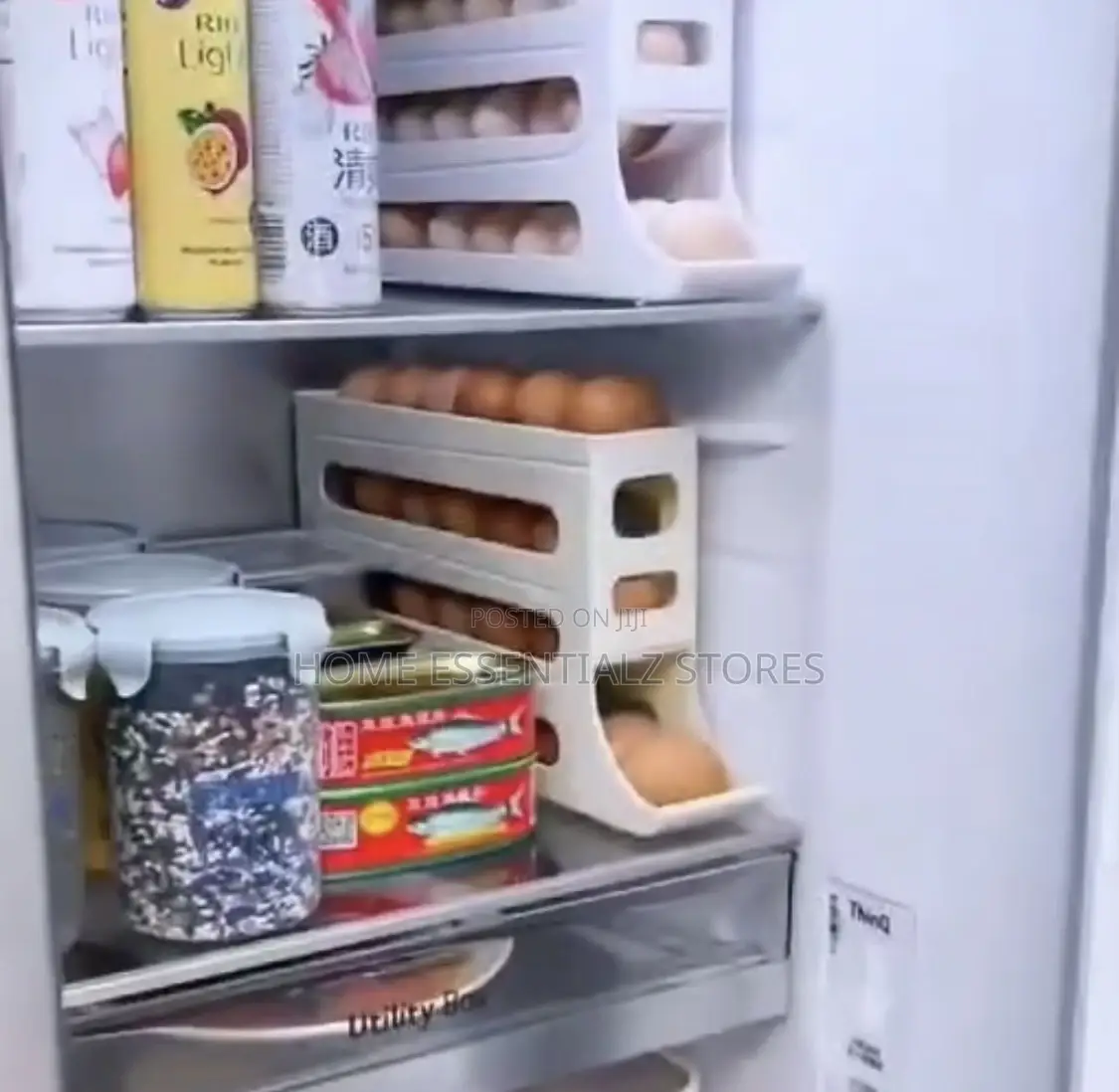 Rolling Egg Rack - Eggs Crate Storage Dispenser