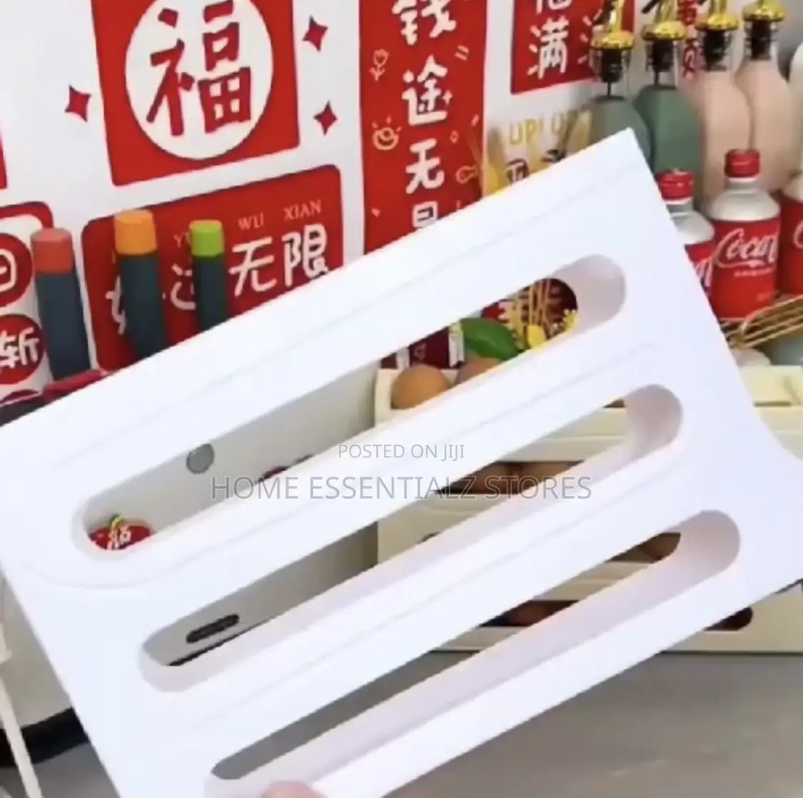 Rolling Egg Rack - Eggs Crate Storage Dispenser