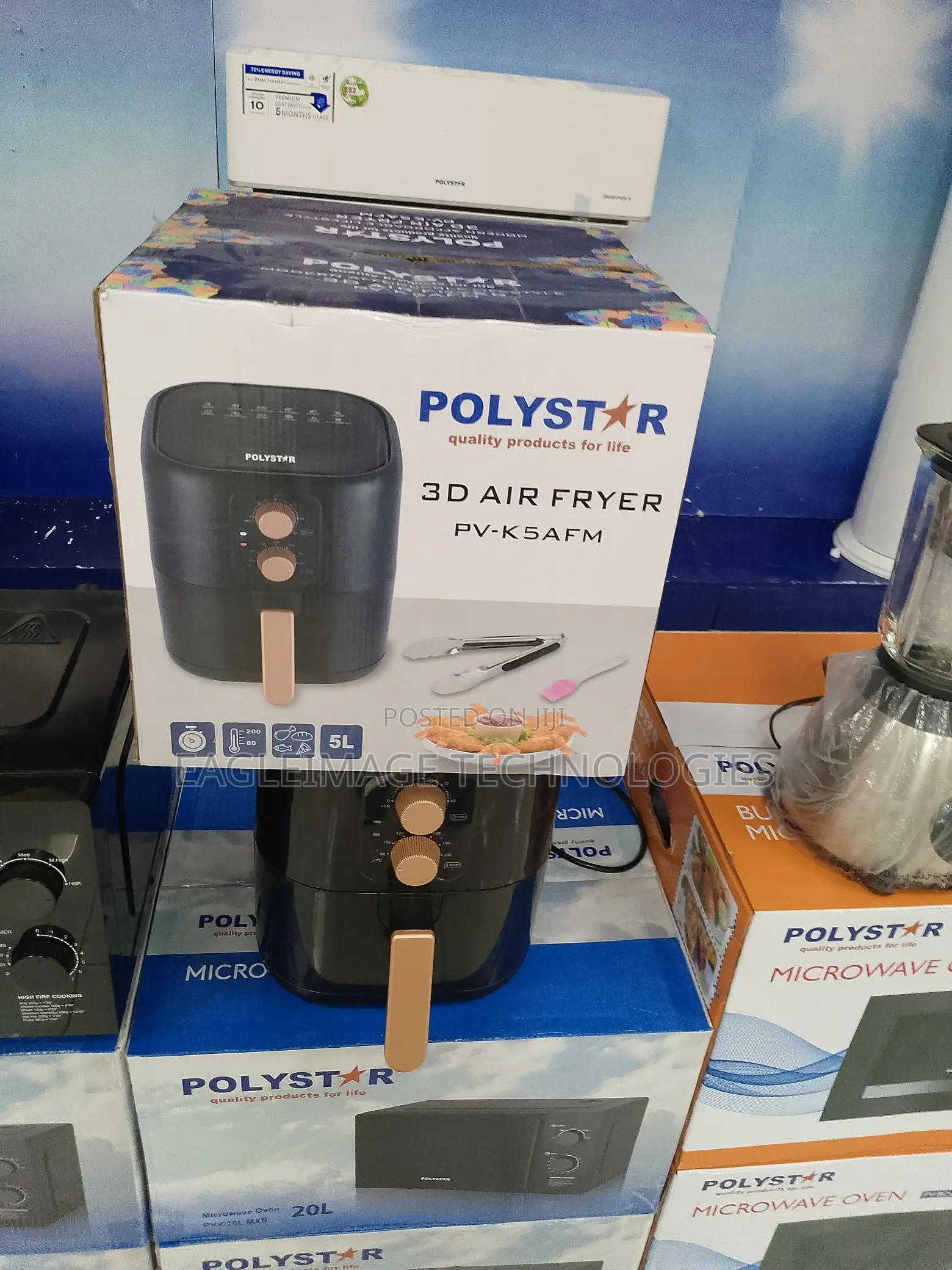 Safe Polystar Pv-K5afm Air Fryer- Advanced Controls