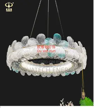 Floral Design Chandelier With White and Warm White Led Light