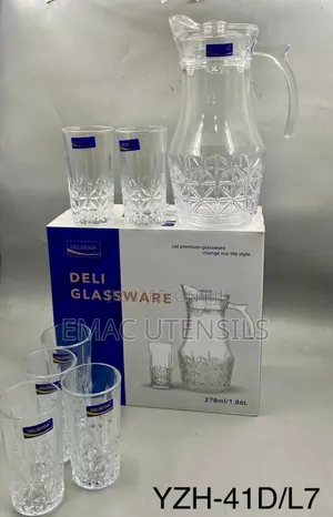 7 PCS Deli Glassware Tumbler Set With Jug