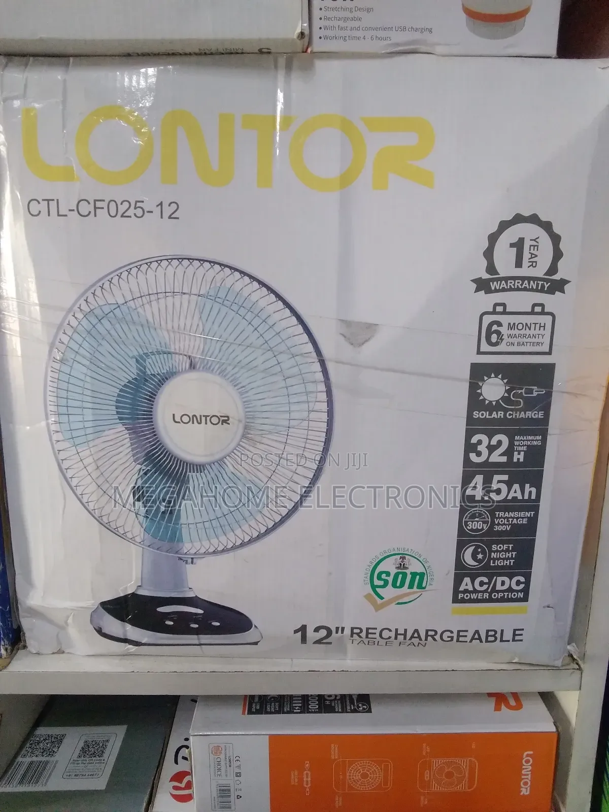 Lontor Rechargeable Fan 12