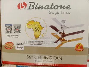 Original 56" Binatone Electrical Ceiling Fan (Design)