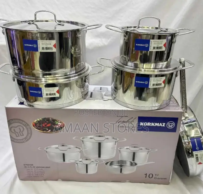 Korkmaz Stainless Steel Cookware Set – 9pcs