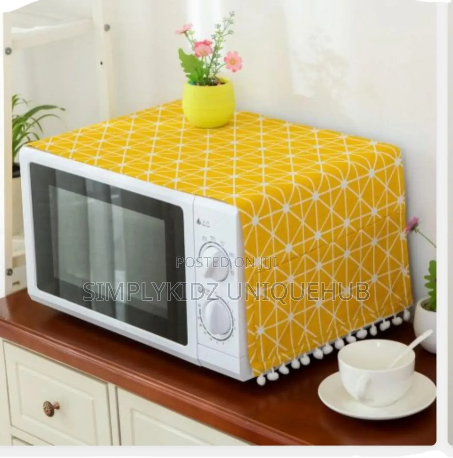 Yellow Plaid Microwave Cover