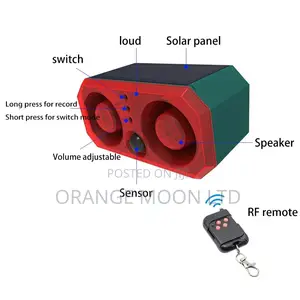Solar Alarm- Two Speakers Motion Sensor With Remote Control