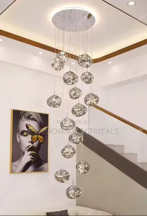 Long Staircase Chandelier Indoor Lighting for Living Room