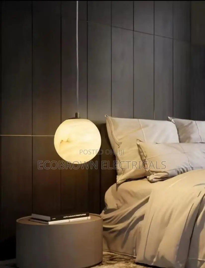 Natural Marble Led Pendant Moon Lamp