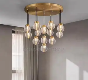 Home Decor Chandelier Modern All Copper Glass
