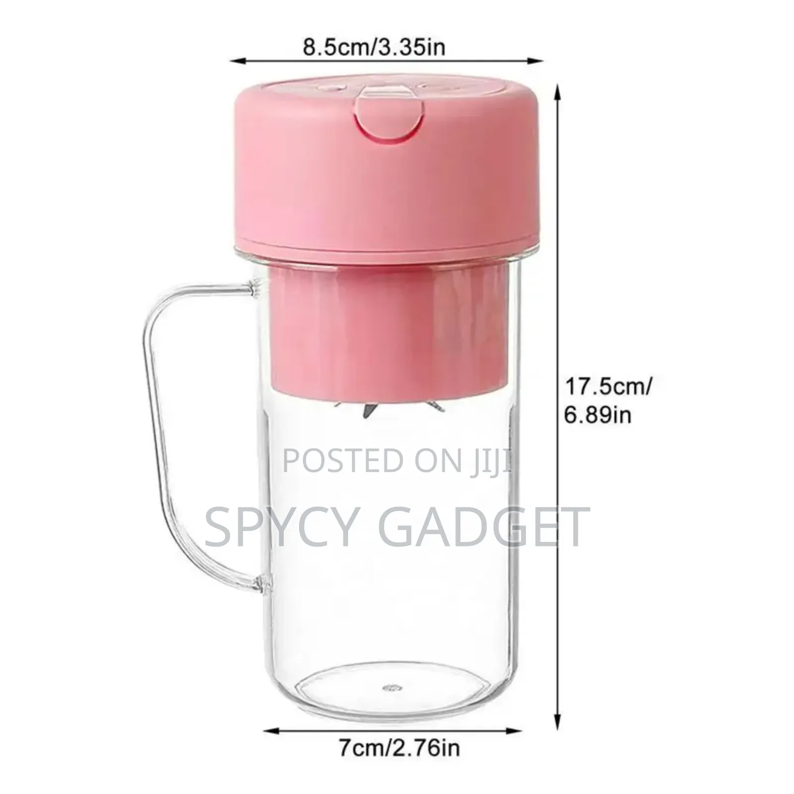 Portable Rechargeable Juicer Cup With Straw - Pink