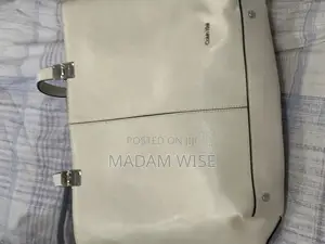 White Calvin Klein Leather Hand Bag