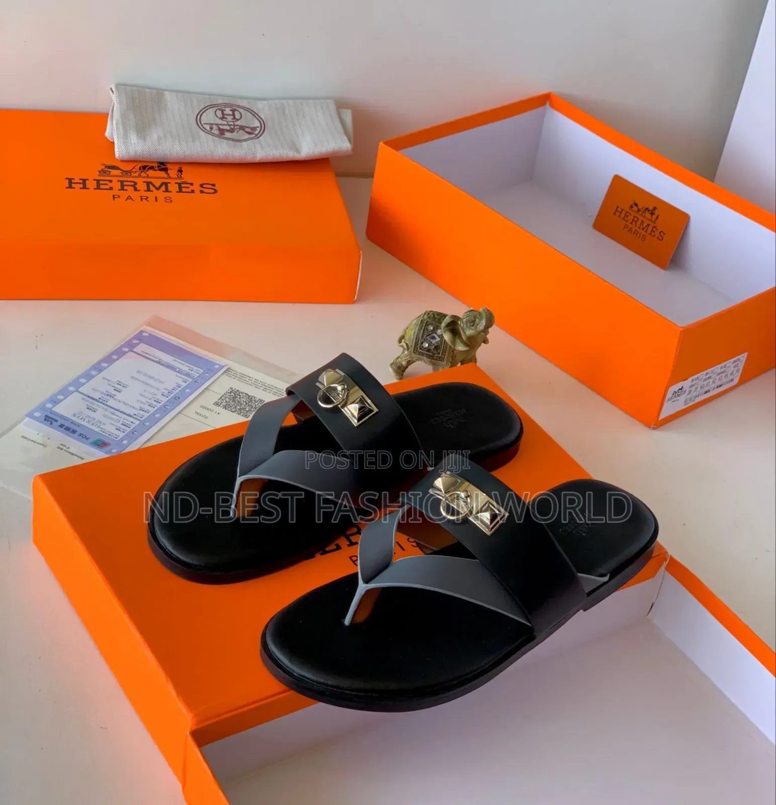 Ash Color Hermes Slippers