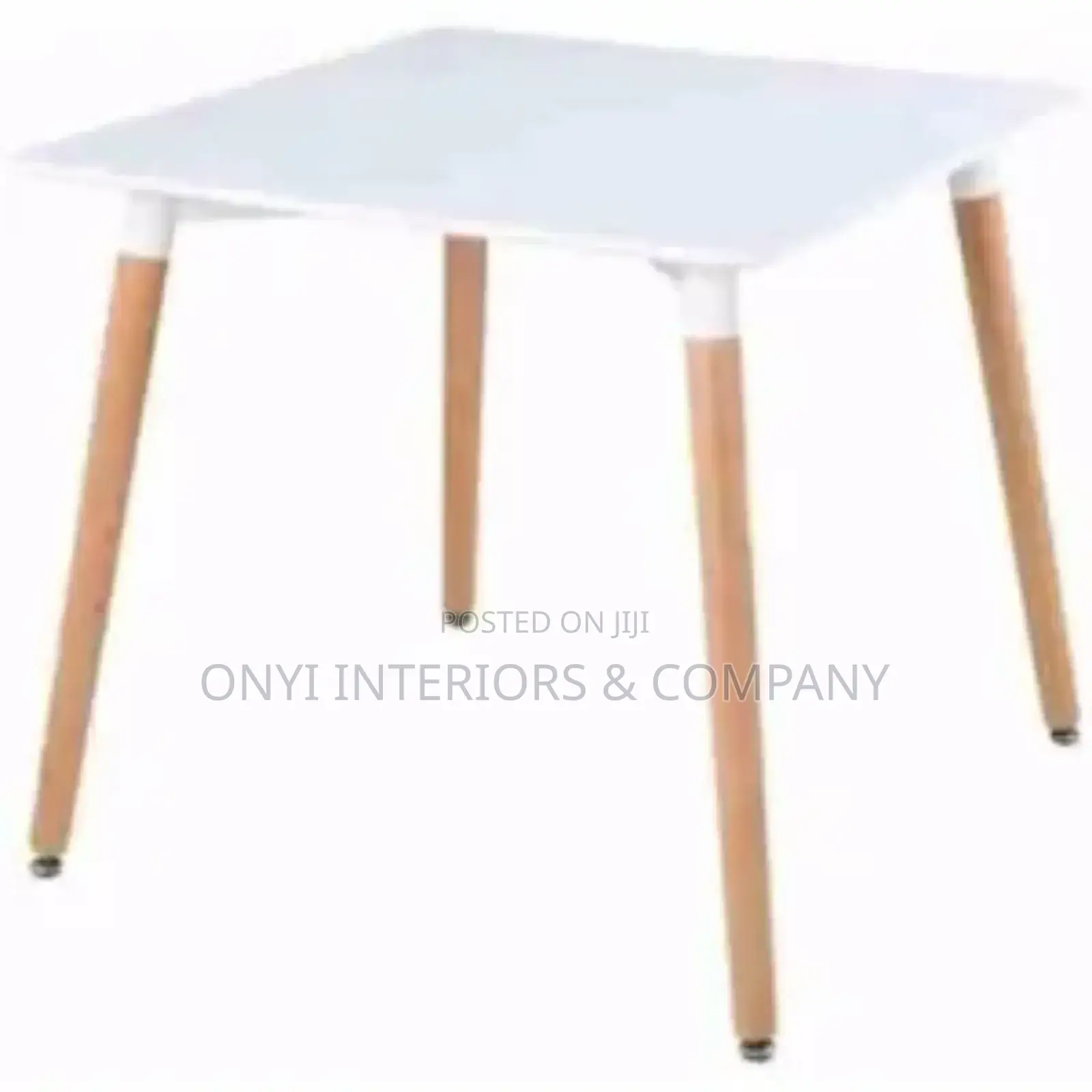 Dining Table With 4 Chairs Set - White-60cmx60cm