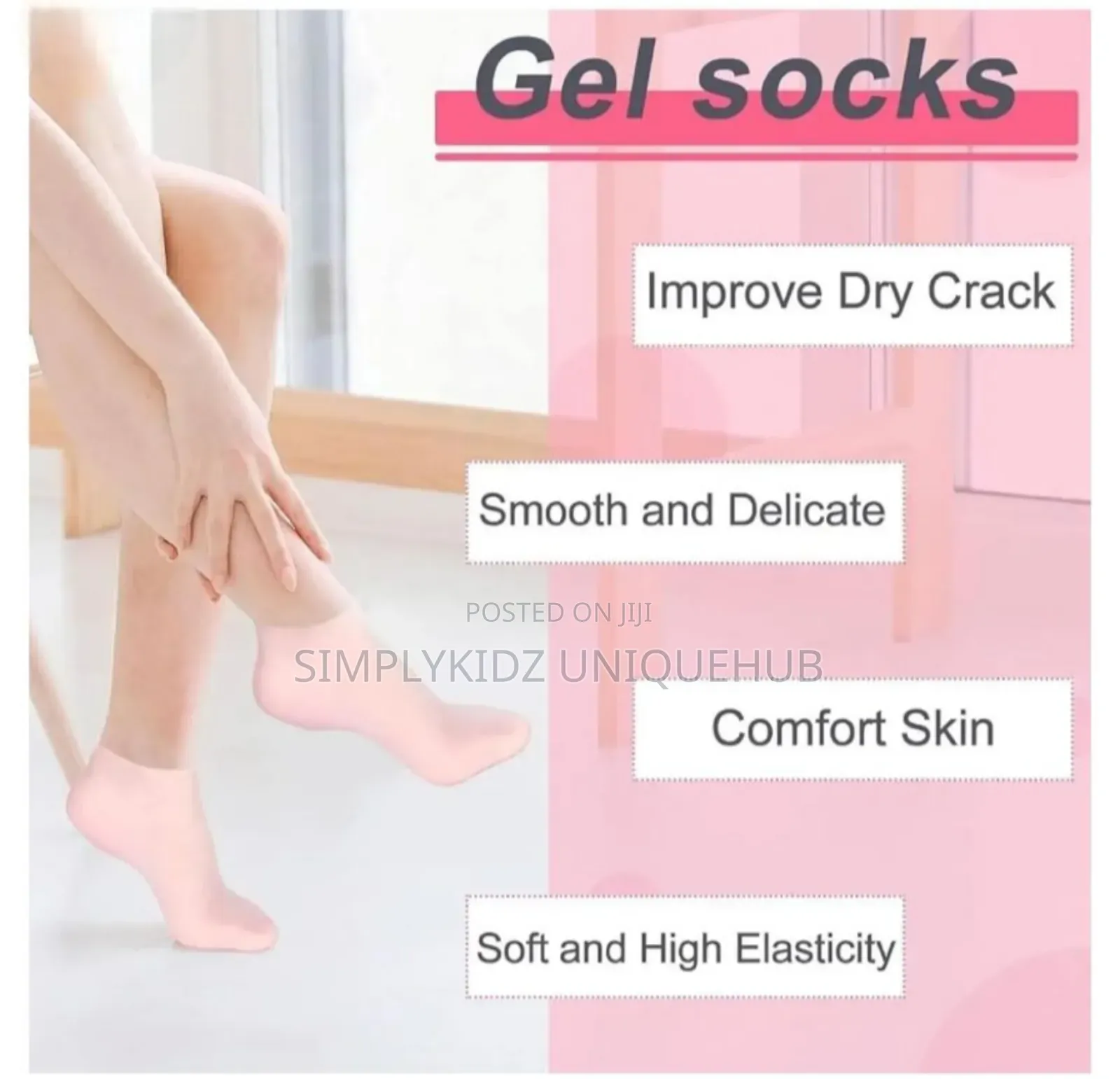 Silicone Moisturizing Socks - Pink