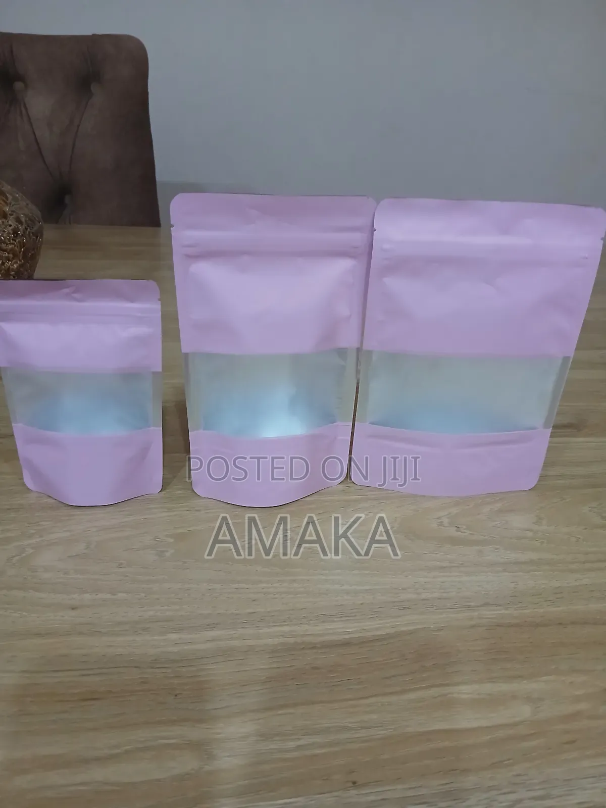 Pink Colour Ziplock Pouches