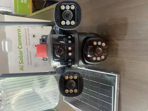 Triple Lens Solar PTZ Cameras With Panel+Free Memory Card