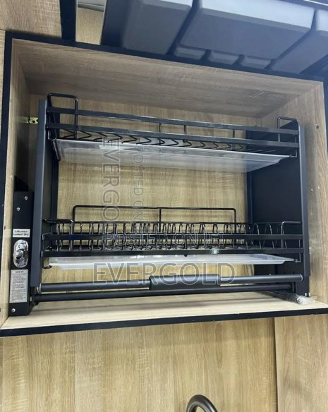 80cm Pull Down Plate Rack Black Color Available